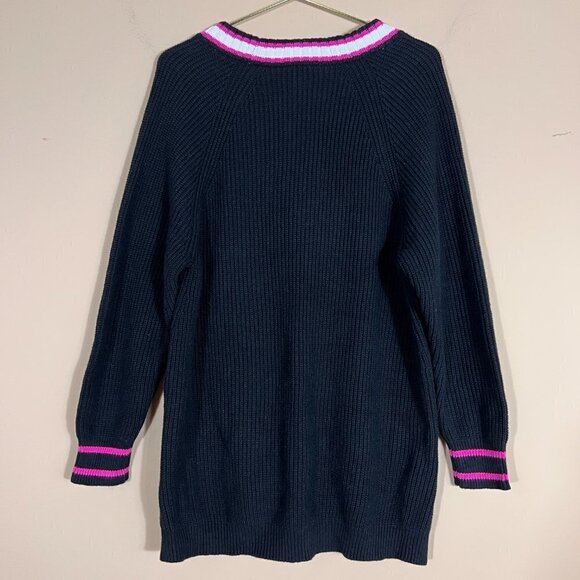 Express Oversized High/Low Hem V-Neck Black Tunic/Sweater NWT - Picture 3 of 9